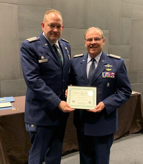 Capt. Healey accepting the Senior Member of the Year Award in 2018