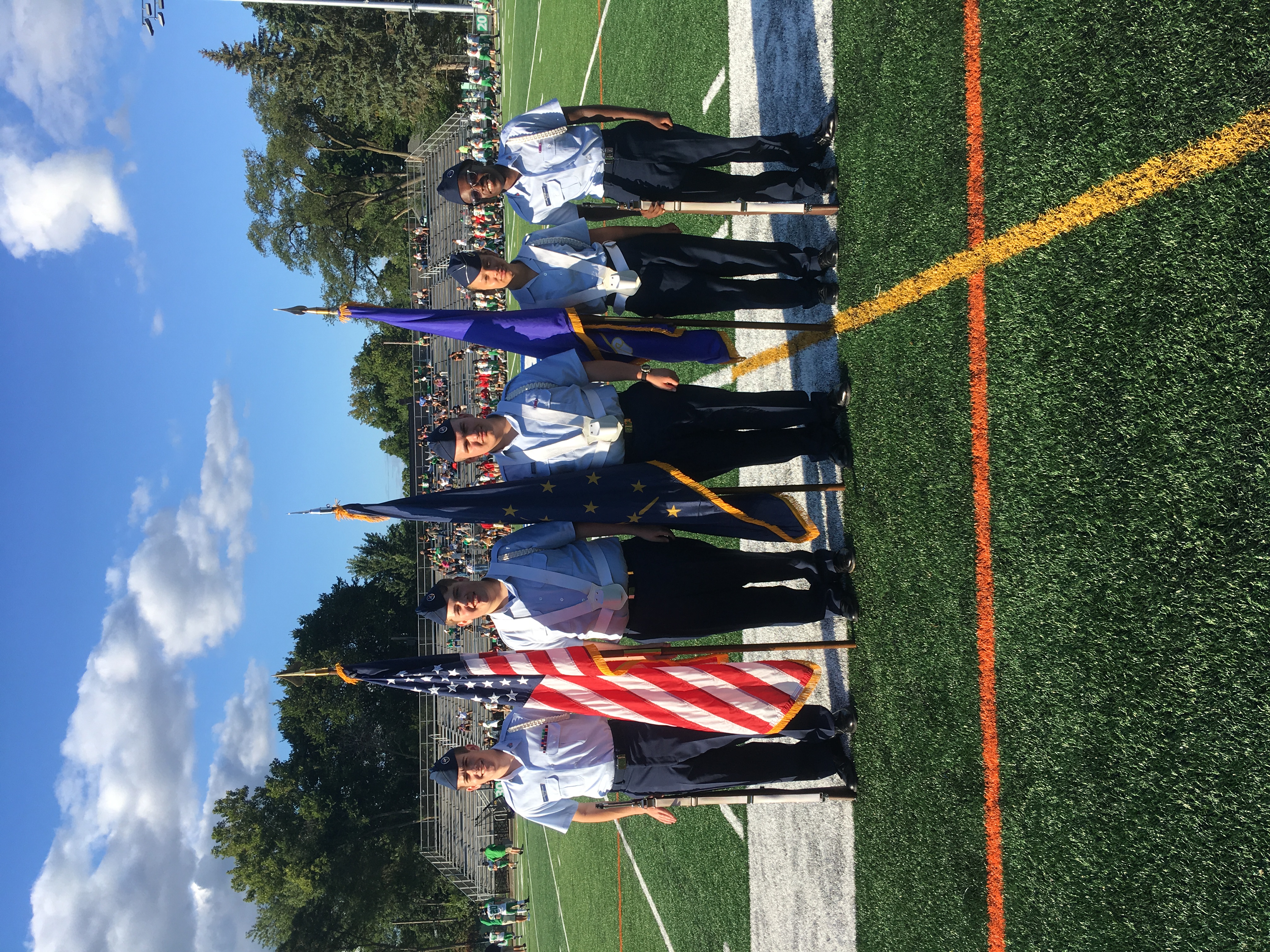 Color guard performs at a local event