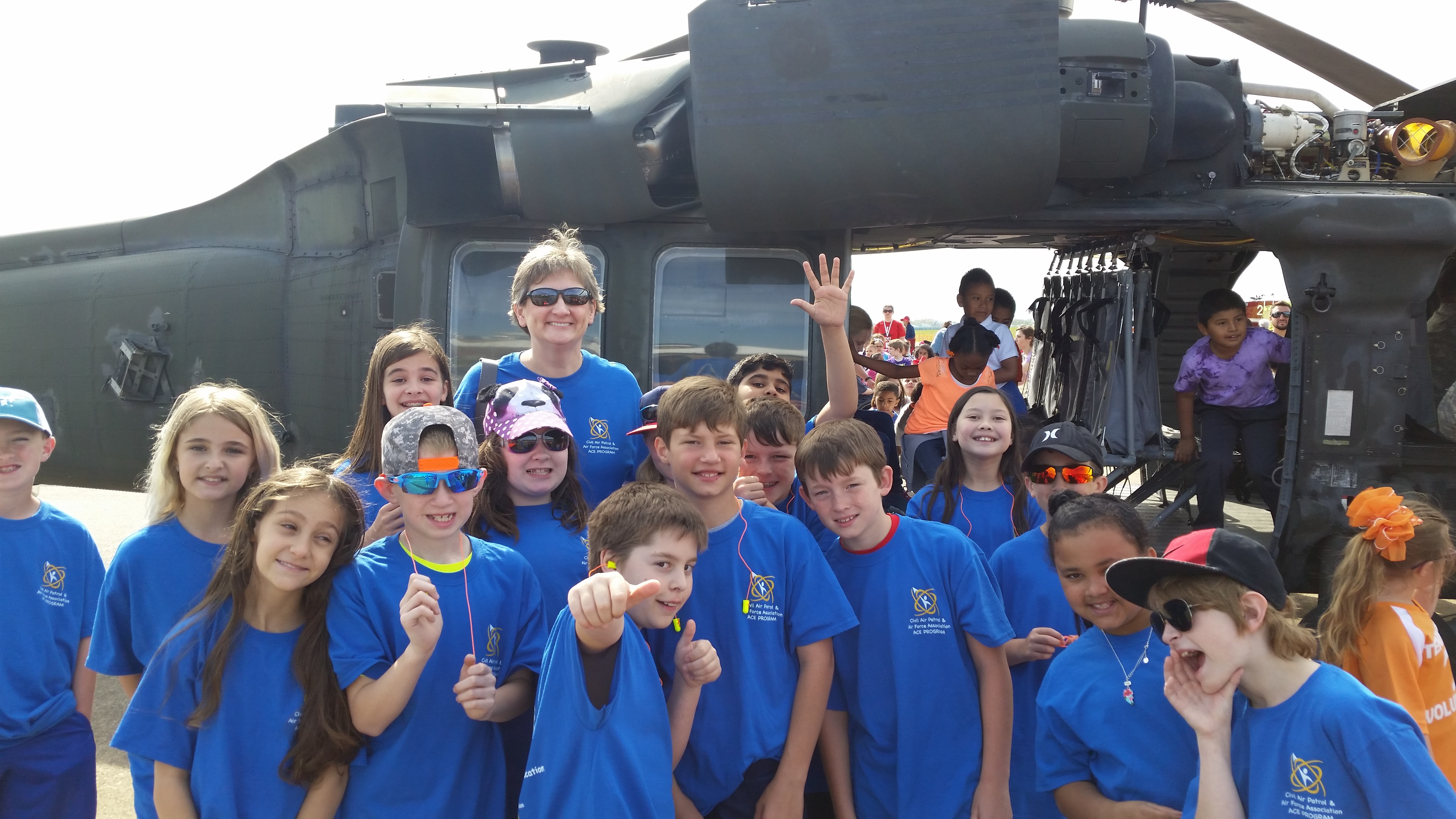 STEM coordinator Suzanne Costner visits an air show with her students from Fairview Elementary School in Tennessee.